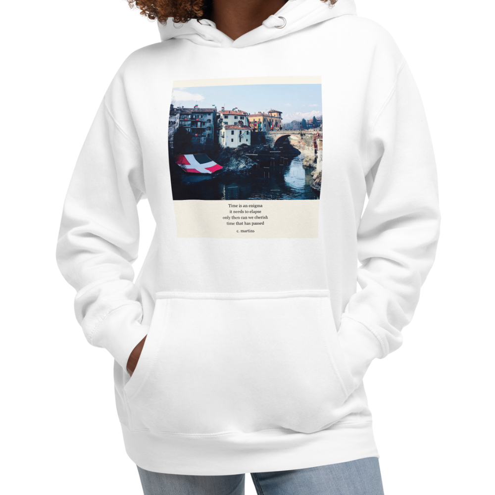 Unisex Hoodie with Poetry Verse and Ivrea Photo