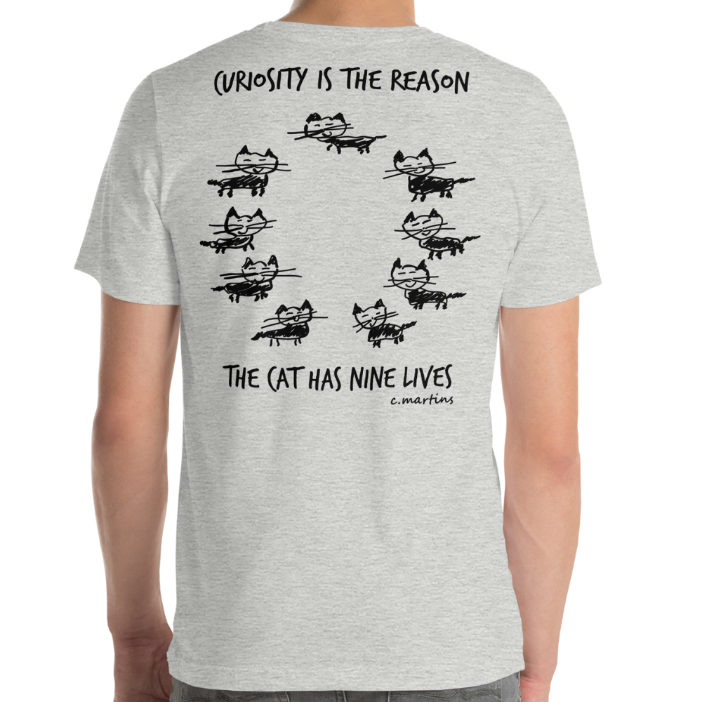 Unisex T-shirt with Quote and Cat Illustration (Front and Back)