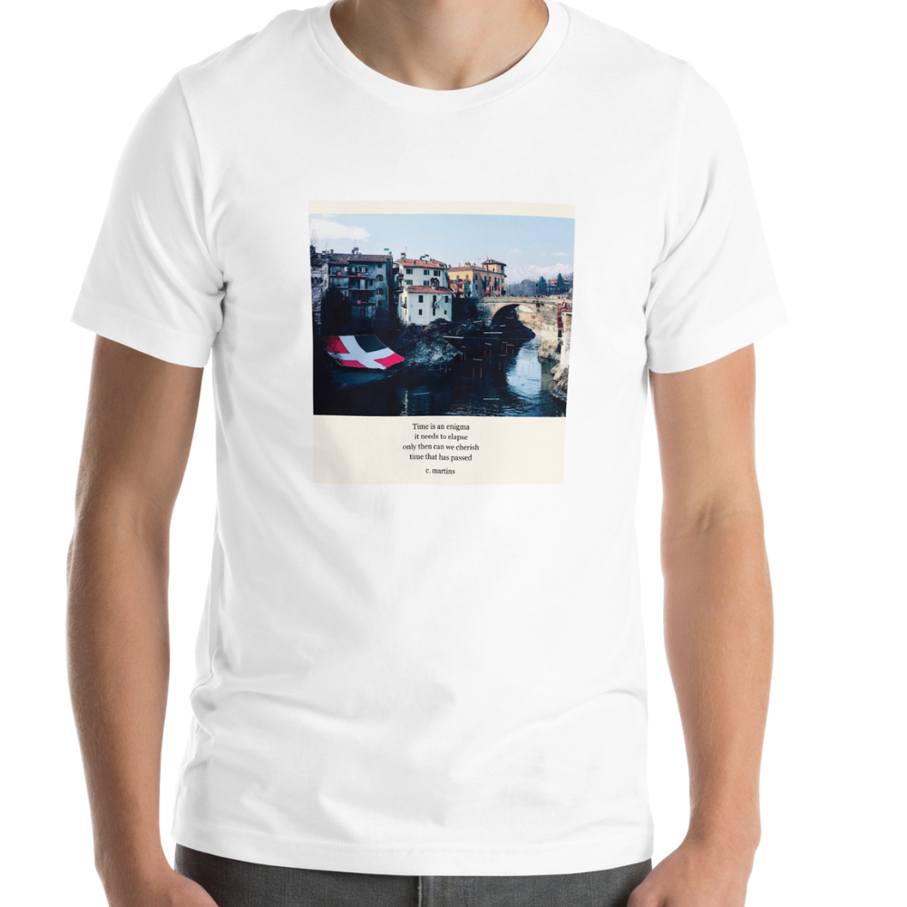 Unisex T-shirt with Poetry Verse and Ivrea Photo