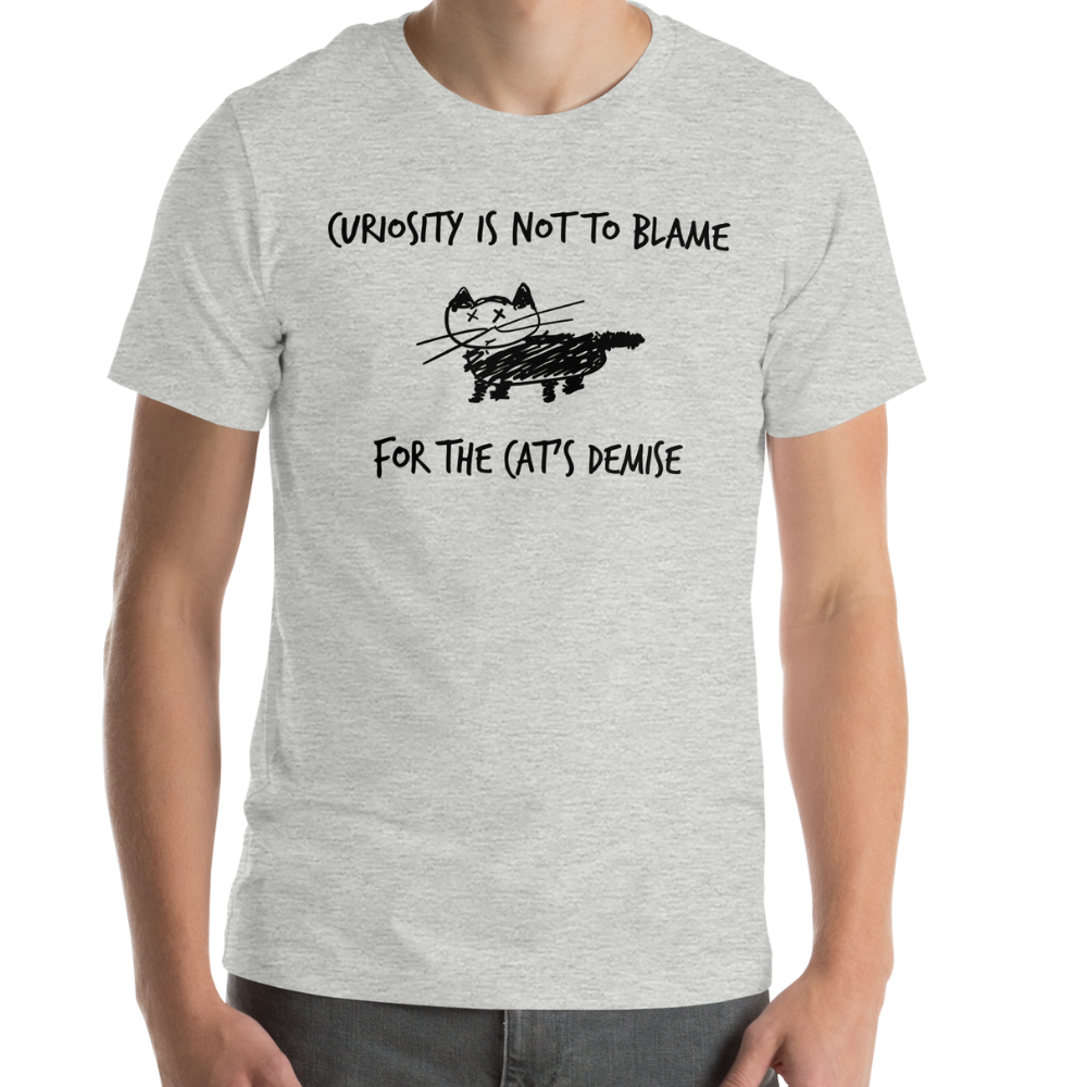 Unisex T-shirt with Quote and Cat Illustration (Front and Back)