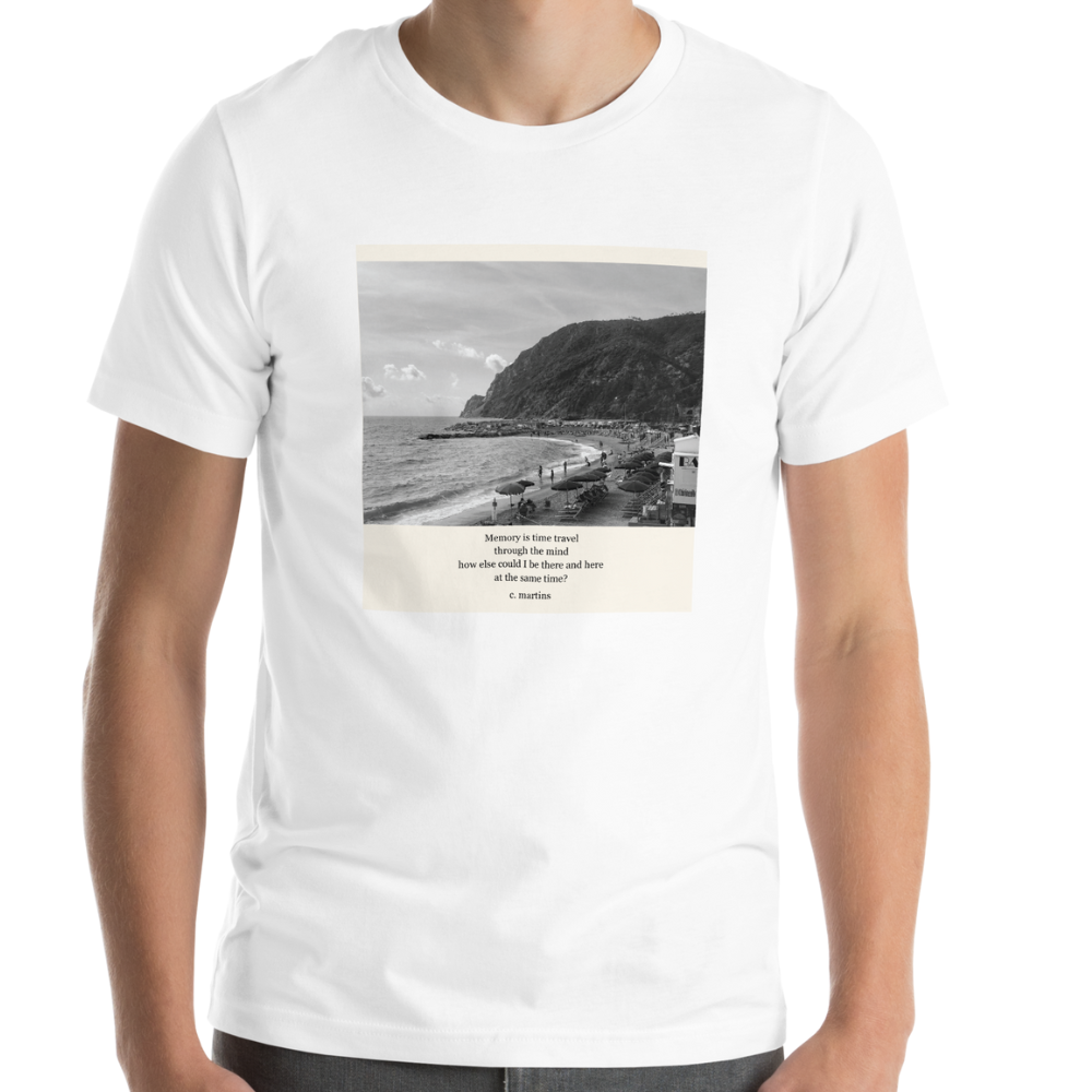 Unisex T-shirt with Poetry Verse and Beach Photo