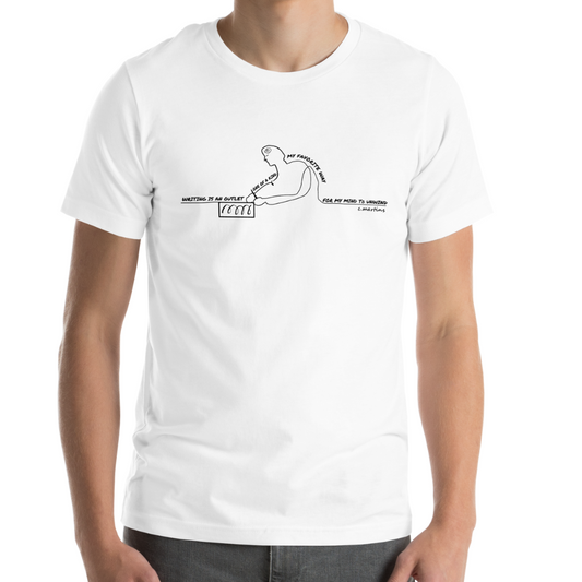 Unisex T-shirt with Poetry Verse and Writing Illustration