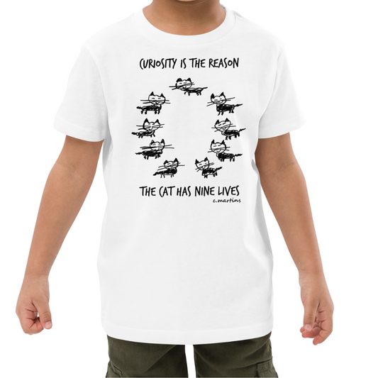 Kid T-shirt with Quote and Cat Illustration