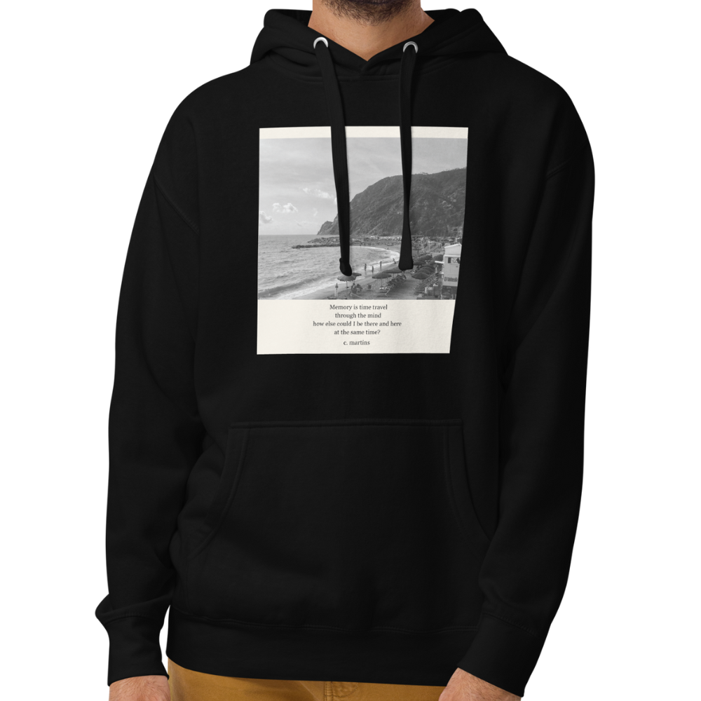 Unisex Hoodie with Poetry Verse and Beach Photo