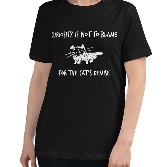 Women's Black Cat Quote T-Shirt- Front Print Only