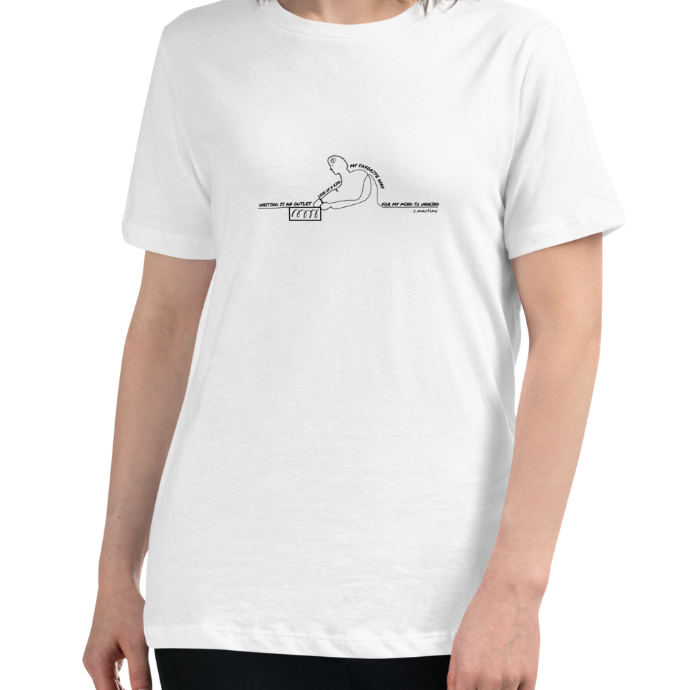 Women's Relaxed T-shirt with Poetry Verse and Writing Illustration